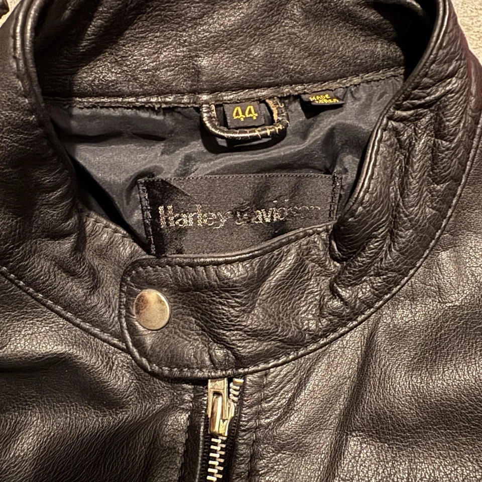 Vintage Harley-Davidson Leather Café Racer Jacket Men’s 44 — Heavy Cowhide Brawl - Image 4 of 4