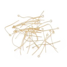500pcs Gold Stainless Steel Eye Pins 40mm Long for Beaded Earring Jewelry Making