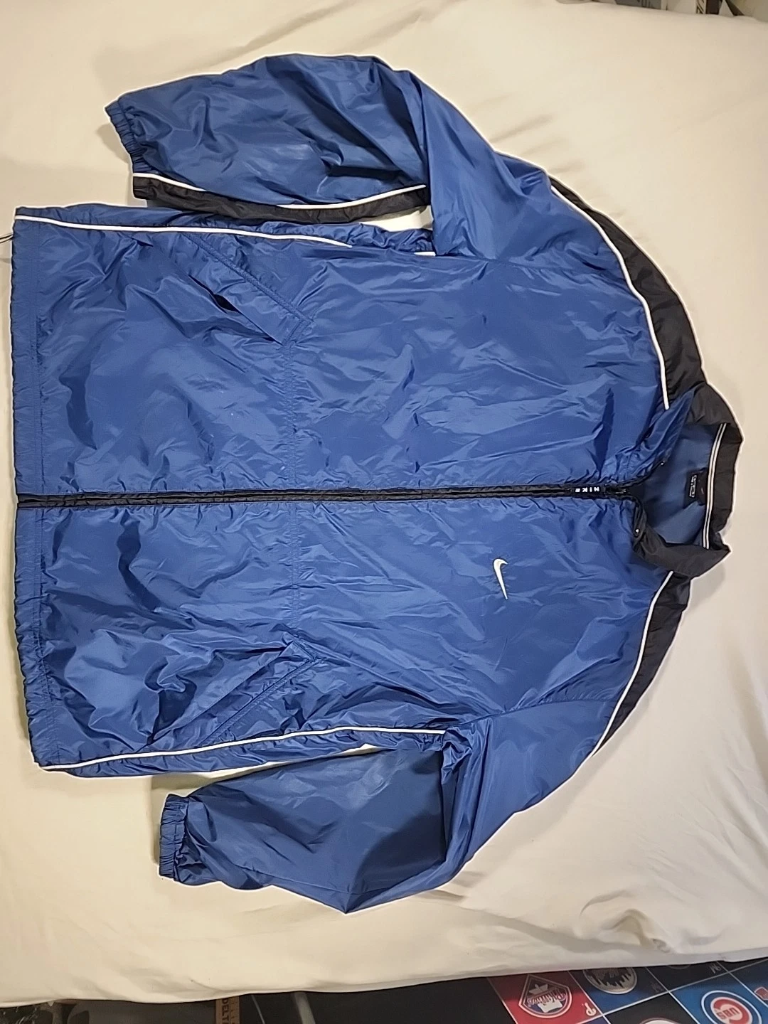 vintage 90s nike Blue An Black windbreaker jacket Size Large