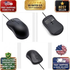 Amazon Basics Wired USB Mouse 3-Button 1000 DPI Black 6ft Cable