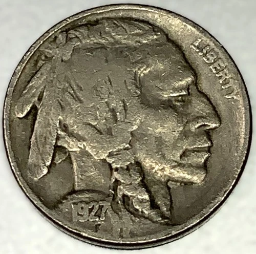1927-P Buffalo Nickel 5C Fine (F) FULL DATE Philadelphia Actual Coin Shown -2122