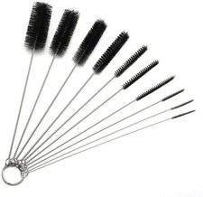 10x Straw Cleaning Brushes Nylon Bristle Stainless Steel Wire Drink Pipe Cleaner