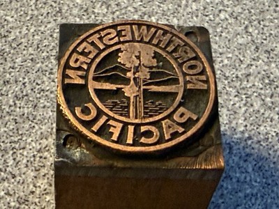 Printing Letterpress Printers Block Northwestern Pacific Railroad 3/4'' block