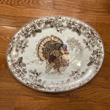 NEW WILLIAMS SONOMA Plymouth Turkey Platter -19”  Length, Thick Porcelain
