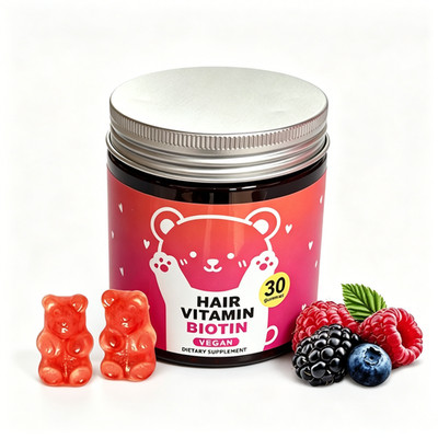 Biotin Gummies for Hair, Skin & Nails, Vegan Vitamins for Faster Hair Growth