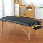 Masajeo Portable Foldable Black Massage Table Wood PVC — photo 2