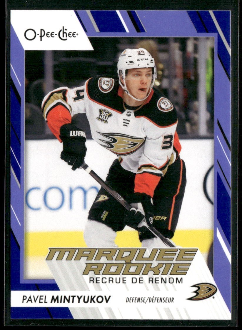 2023-24 O-Pee-Chee Marquee Rookie Blue Border Pavel Mintyukov #593 Rookie RC