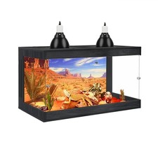 ROYXEN Reptile Tank, 30 Gallons Reptile Enclosure with Lockable Design, Tempe...