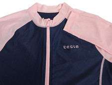 Tesla Full Zip L/S Rash Guard Navy Pink Womens Sz Medium Surf Beach Swim Boating