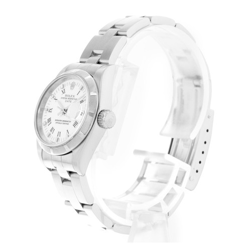 Rolex Oyster Perpetual 26 69190 White Roman Steel Ladies Watch Papers 1997 - Afbeelding 5 van 10