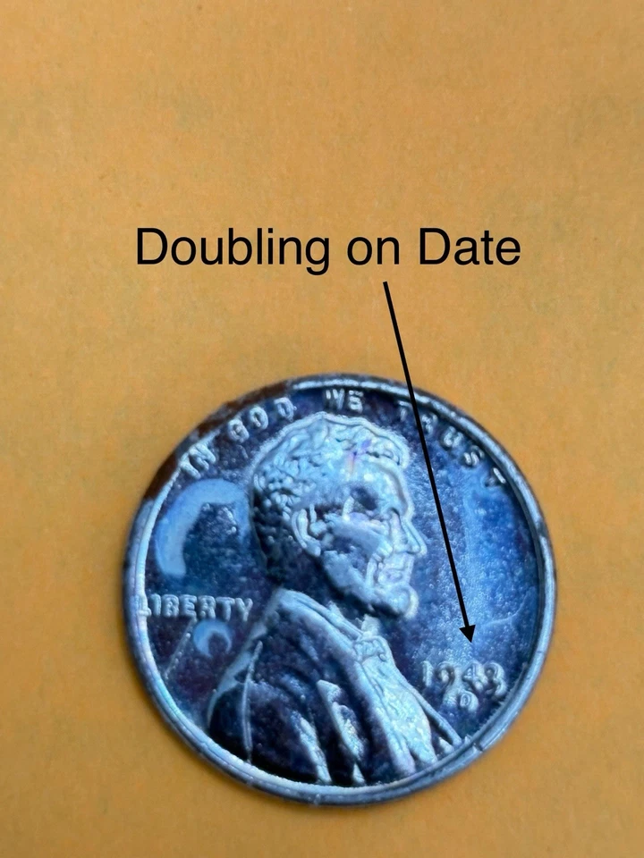Rare 1943-D Steel Wheat Penny Varieties Doubling On Obverse/Reverse(Photos) - Image 2 of 4