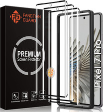 FANGTIAN 3-Pack 3D Curved for Pixel 7 Pro Screen Protector Tempered Glass, 9H Gl