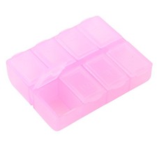 Plastic Rectangle 8 Compartments Medicine Pill Box O5G98082