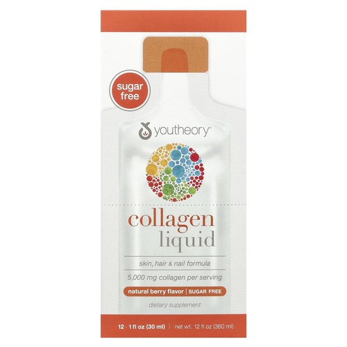 Liquid Collagen, Natural Berry, 5,000 mg, 12 Liquid Tubes, 1 fl oz (30 ml) Each