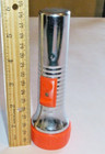 Vintage Stainless Steel Flashlight with red switch and top Junior 6" usa Tested — photo 6