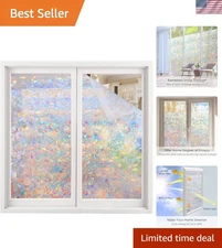 Static Cling Vinyl Window Film 23.6x78.7” - No Adhesives & Semi-Private Design