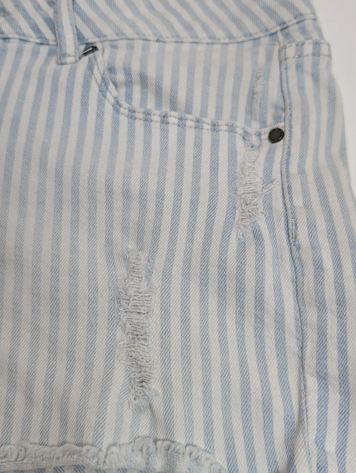 Pantalones Cortos Articles of Society Mujer 25 Azul Blanco Envejecido Madre Denim Algodón Foto 2 de 4