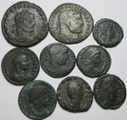 ROME Ancient lot 9 Bronze AE Follis Caesar Helena Salonina Constantine Camp #L5