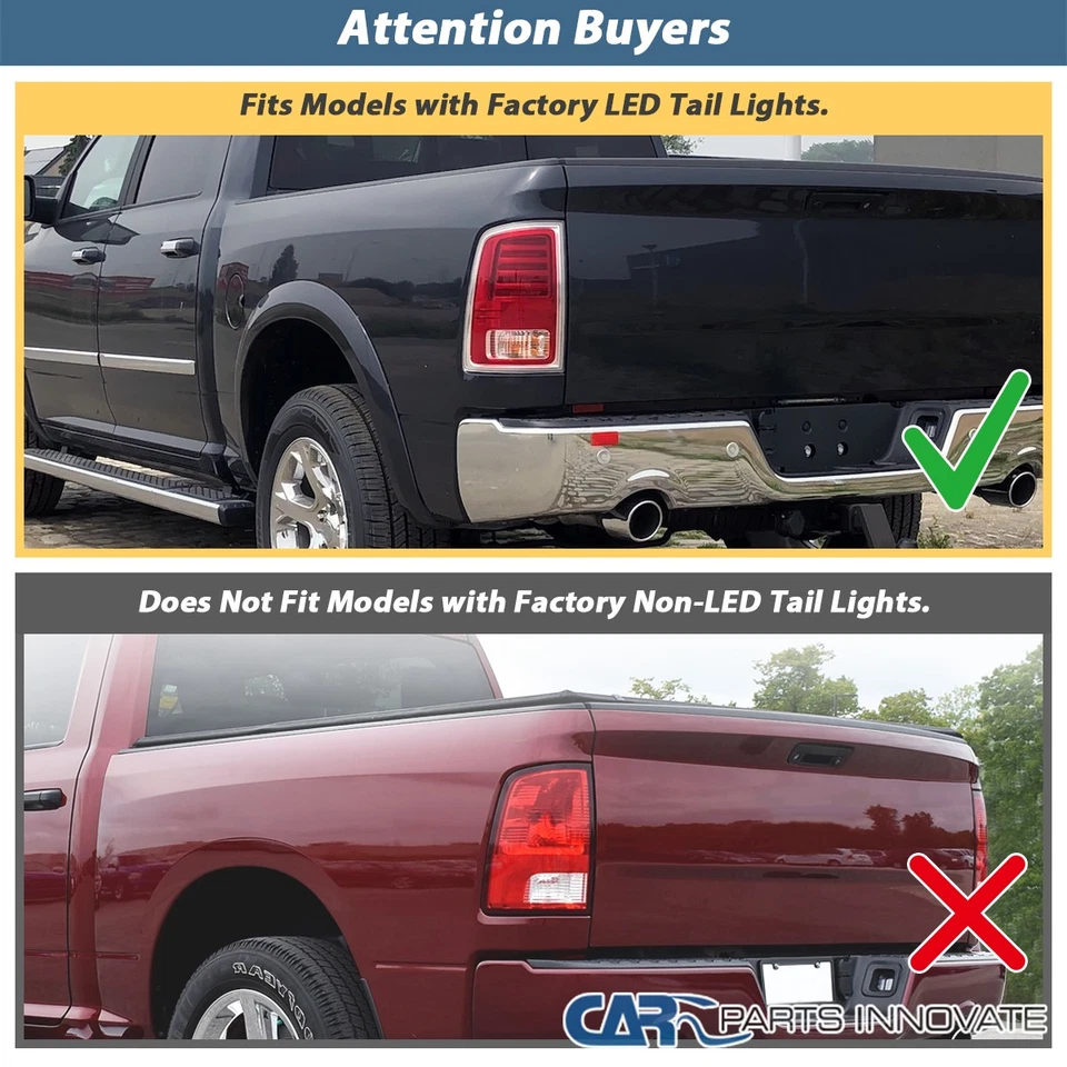 Fits 2013-2018 Ram 1500 2500 3500 Black/Smoke LED Tail Lights Sequential Signal Foto 4 de 4