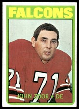 John Zook 1972 Topps #91 Atlanta Falcons FREE SHIPPING AutographDen