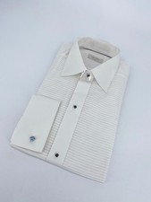 Eton Dress Shirt Mens L 16 - 41 White Striped Slim Fit Formal Collared Button Up