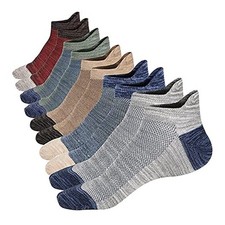Ankle Low Cut Socks for Men/Women Short Cotton Casual 11-13 5 Pairs each Color 