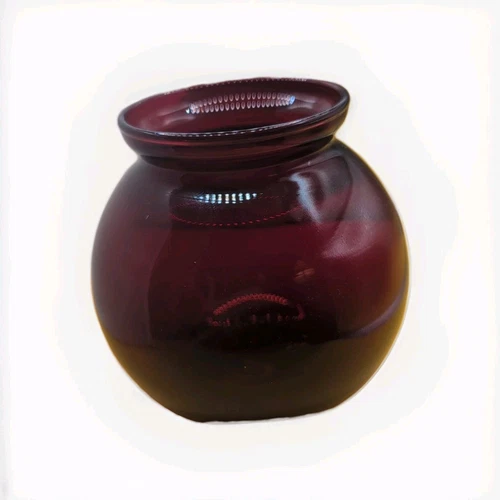 Vintage Royal Ruby Red Cranberry Glass 1950's 4" x 4" Globe Vase