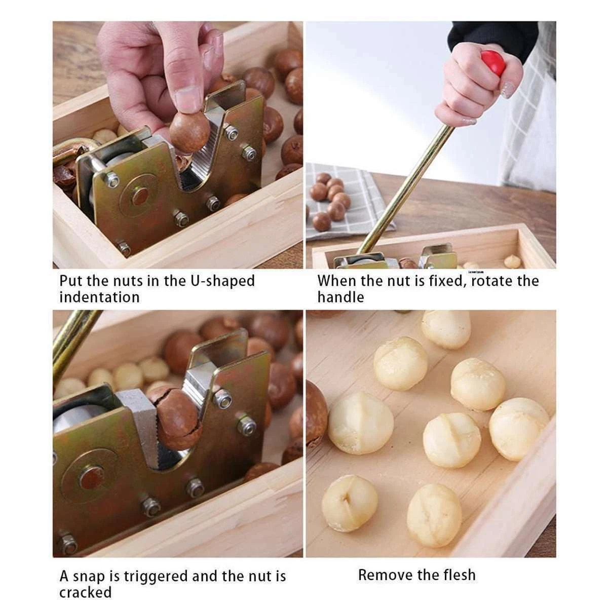 Macadamia Opener Peeling Machine Walnut Tool Nut Cracker Handle Multipurpose