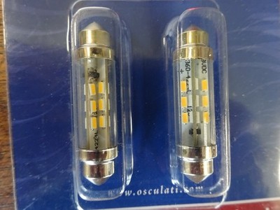 Osculati 2 Torpedo-LED-Glühbirne 44mm / 3000K  / 12 LED / Restposten (BP 8)