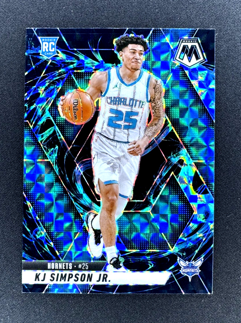 2024-25 Panini Mosaic Genesis Prizm KJ Simpson Jr Rookie RC #239 SSP NBA Hornets
