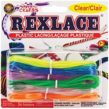 Pepperell RX6-3 Rexlace Plastic Lacing 27yd-Clear 6Pk 