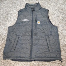 Carhartt Vest Mens XL Grey Gilliam Rain Defender Lightweight Insulated Full Zip