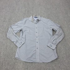 Tommy Hilfiger Dress Shirt Mens 15.5 34/35 Blue Gingham Slim Fit 100 Cotton