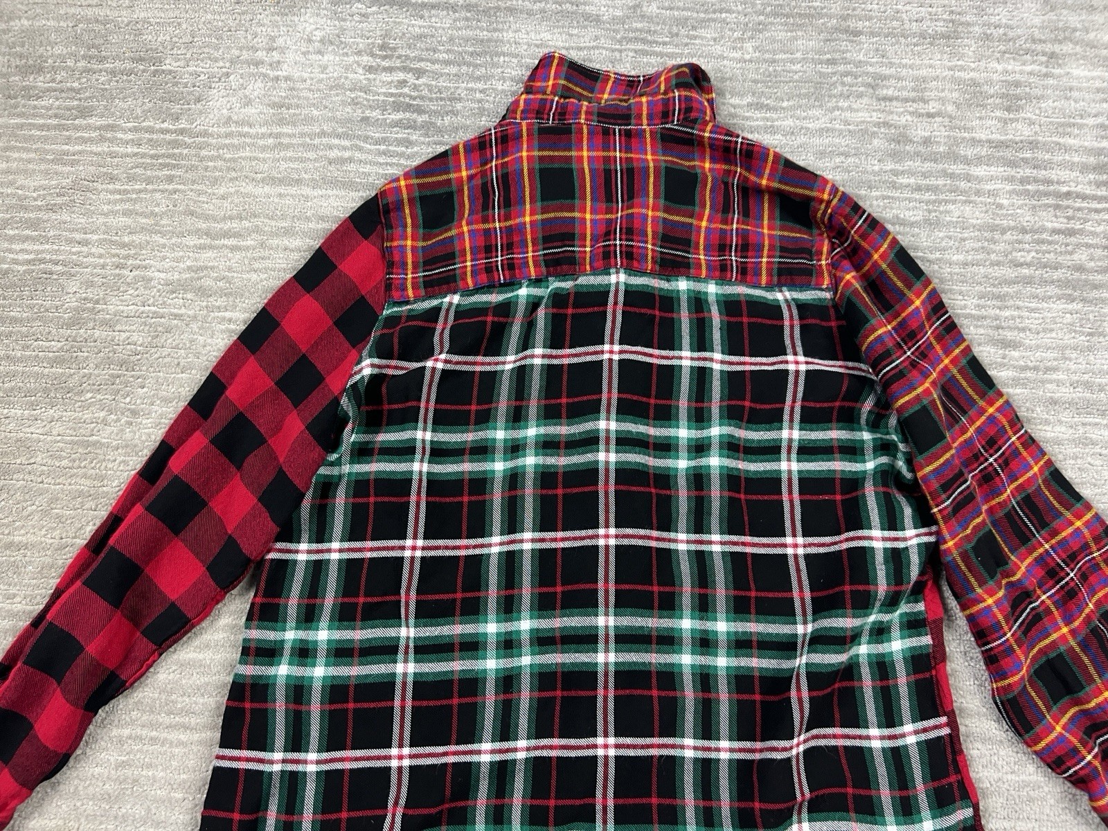 Blair Patchwork Flannel Top Multicolor Plaid Butt… - image 8