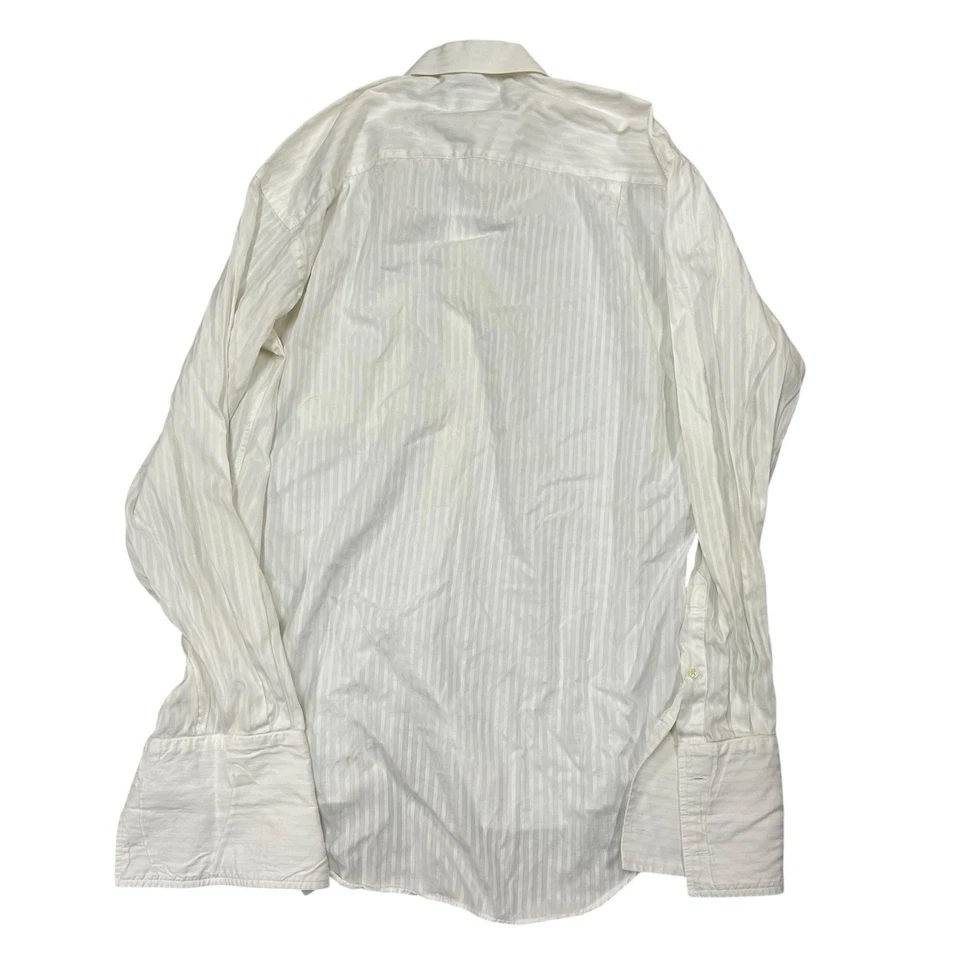 Camisa De Colección Christian Dior Chemise Para Hombres Puño Francés Botón 15.5 34/35 Blanca Foto 3 de 4