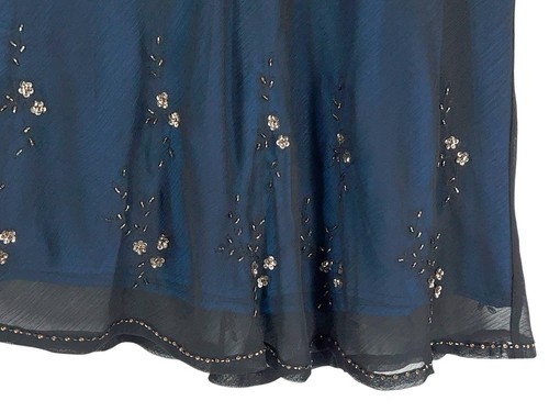 Gonna midi Y2K anni 90 con perline paillettes stravagante fata grunge taglia 12 - Foto 4 di 14