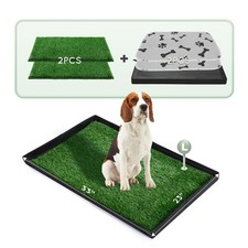 Grass Pee Pads for Dogs Potty with Foldable Dog Litter Box