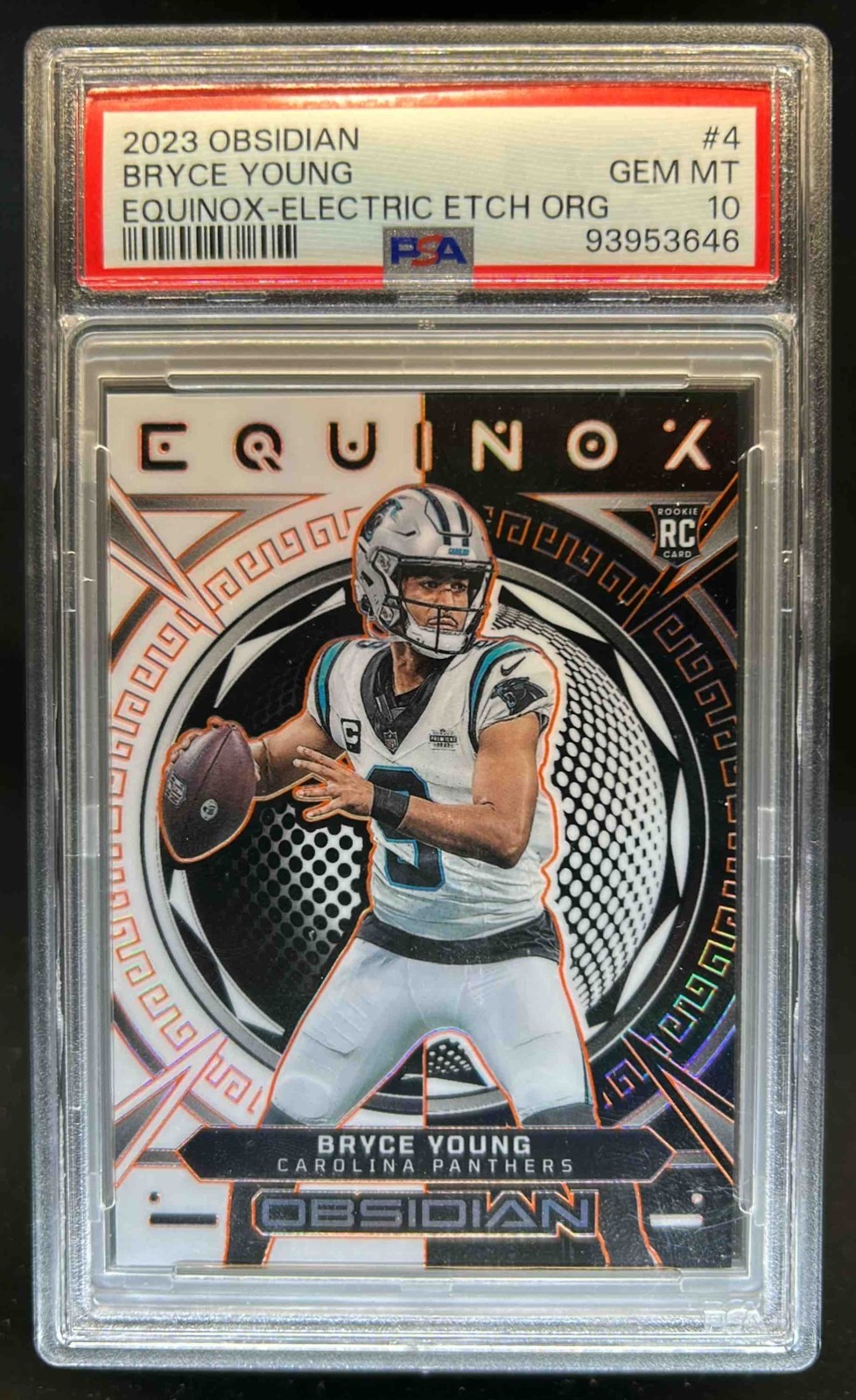 Bryce Young Panini Obsidian Equinox #4 Electric Etch Green