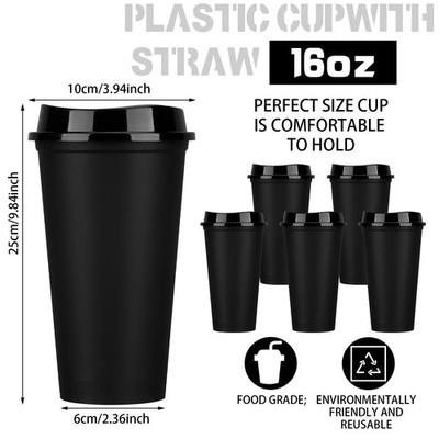30 Pack Reusable Coffee Cups with Lids 16 oz Disposable Travel Cups Bulk  Plas... | eBay