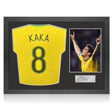 Kaka Signed Brazil 2024 Home Football Shirt. Icon Frame