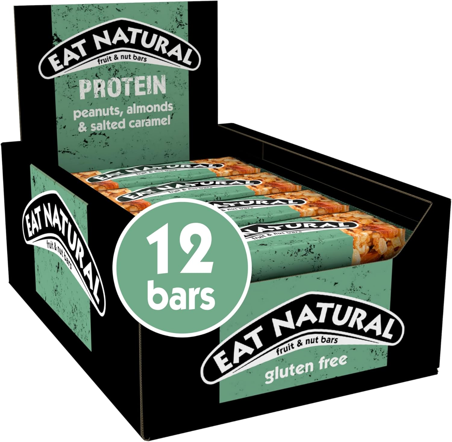 Protein Packed Bars - Peanuts, Almonds & Salted Caramel - Gluten Free, High Fibr