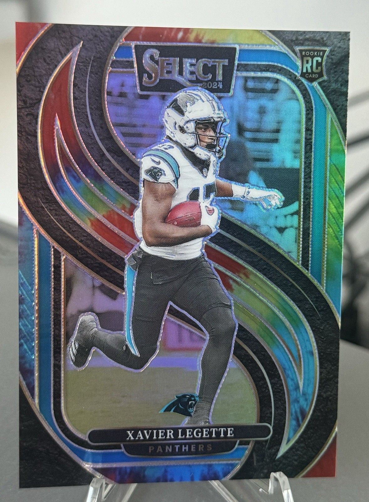 2024 Select Xavier Legette Premier RC Tie-Dye Prizm #13/25 Panthers