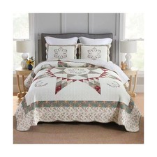Cotton Bedspread Quilt Bedding Sets, 3 Pieces Reversible Coverlets ... Fast Ship