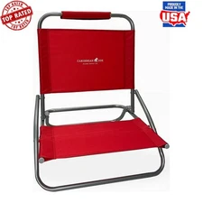 Lightweight Folding Beach Chair Durable Steel Frame Water Resistant Outdoor Use