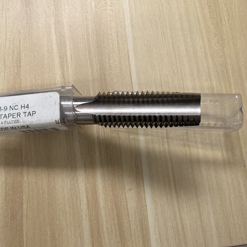 7/8"-9 NC 4 flauti HSS flauto dritto rubinetto manuale conico H4 - Foto 2 di 3