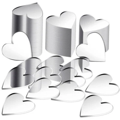 100pcs Acrylic Heart Wall Stickers Decorative DIY Mirror Home Decor - Image 1 of 4