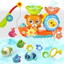 Bath Toys for Kids 1-3 Fishing Games Swimming Wind-up Turtle Toddler Bathtub ...