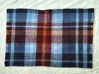 Blue Red Plaid Cotton Wool Blend Throw Accent Rug 22x33 inch Rustic Farmhouse