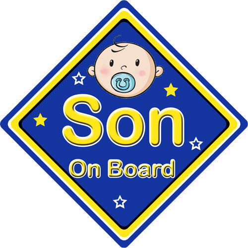 Baby an Bord Autoschild ~ Sohn an Bord ~ blau - Bild 1 von 5