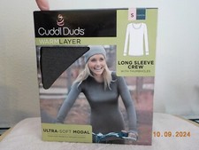 CUDDL DUDS WARM LAYER ULTRA SOFT MODAL/SPANDEX W/THUMBHOLES CHARCOAL SZ S WOMEN